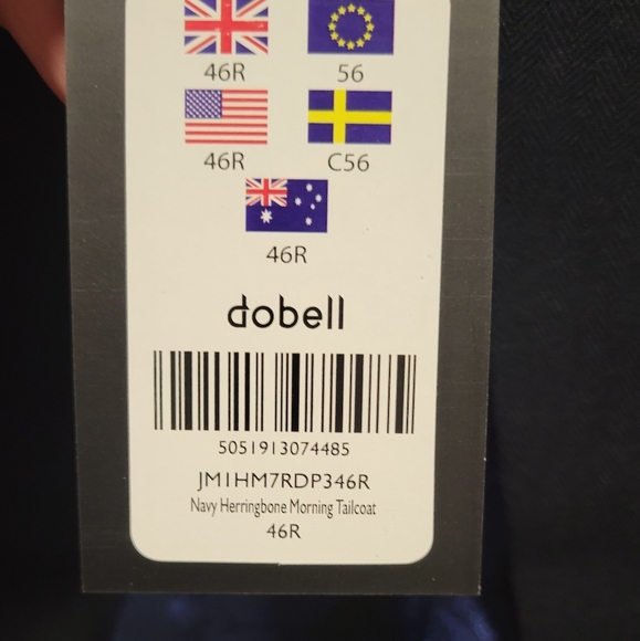 Dobell Navy Herringbone Morning Tailcoat SZ 46R - Picture 7 of 9